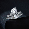 wholesale 18k Gold Plated S925 Silver Classic 1-Carat Round Moissanite Crown New Style Women's Ring-0-1