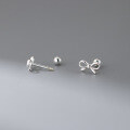 wholesale S925 Sterling Silver Rose Gold Plated Hollow Bow Screw Back Stud Earrings for Women M05428-0-2