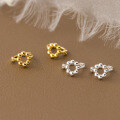 wholesale S925 Sterling Silver Ins French Style High-End Light Bead Floral Circle Ear Clips M05910-0-0