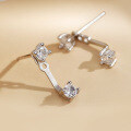 Sterling Silver New Minimalist Moissanite Stud Earrings for Cross-Border Hot Sale-0-0