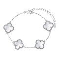 wholesale S925 Silver Four-Leaf Clover Bracelet for Women, Versatile and High-End, Small Luxe Style Four-Flower Silver Hand Jewelry-0-17