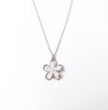 wholesale 925 Sterling Silver Forest-inspired Petal Necklace for Women, Simple and Fresh Sweet Zircon Style, Gift for Girlfriend or Best Friend Collarbone Chain-0-5