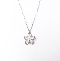 wholesale 925 Sterling Silver Forest-inspired Petal Necklace for Women, Simple and Fresh Sweet Zircon Style, Gift for Girlfriend or Best Friend Collarbone Chain-TL012268 925 silver