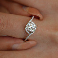 S925 Silver Moissanite Ring 1ct Four-Prong Classic Wholesale-0-2