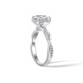 wholesale S925 Sterling Silver 2-Carat Oval Full Moissanite Ring for Women, High-End Silver Jewelry Accessories-0-2