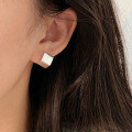 wholesale S925 Sterling Silver Minimalist Square Stud Earrings, Korean Small Design, Simple and Square Earrings-0-4