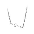 wholesale S925 silver polished cross necklace, simple and individual collarbone chain, elegant and fashionable women's neckchain D9150-0-4