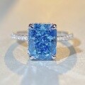wholesale S925 Sterling Silver Ring for Women with High-Carbon Diamond, Ice-Cut Zircon, and Aquamarine for Cross-Border Live Streaming Wholesale-0-3