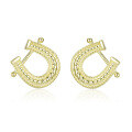 wholesale S925 Sterling Silver Fashion Horseshoe Series Stud Earrings for Women, Versatile Niche High-End Earrings Wholesale-0-5