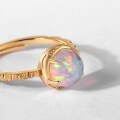 wholesale S925 Sterling Silver Japanese and Korean New Fashion Minimalist Opal Ring Retro Niche Design Jewelry Wholesale from Manufacturers-0-3