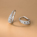 wholesale S925 Sterling Silver Minimalist Luxury Elegant Women's Diamond-Embedded Teardrop Ear Clasp M06540-0-0