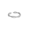 wholesale S925 Sterling Silver Korean Version INS Niche Design Minimalist Versatile Twist Cable Interwoven Open Adjustable Thin Ring for Women-0-5