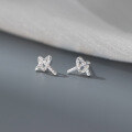 wholesale 999 Silver Fresh, Sweet, Ins Style, Niche Design, Exquisite Diamond-Inlaid Knot Earrings M06147-0-2