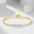 wholesale Au750 18k gold fashion bracelet with lab-grown diamonds, small diamond bracelet, high-end jewelry, hollow-out design, gold color-0-1