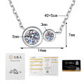 S925 Sterling Silver Moissanite French Bubble Pendant Necklace, Light Luxury, Niche, Versatile-0-4