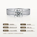 925 Sterling Silver Moissanite Arch Micro-Set Magpie Bridge Ring, Four-Prong Bullhead Design-0-4