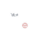 wholesale S925 Sterling Silver Mini Snake Stud Earrings with Diamond Accents, Threaded Piercing Ear Bone Stud, Trendy Euro-American Style-0-8