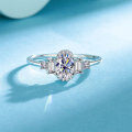 S925 Sterling Silver Geometric Moissanite Ellipse Couple Rings Wholesale-0-0