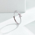 wholesale S925 Sterling Silver Minimalist Design Luxury Letter Zirconia Adjustable Open Ring Unisex Jewelry-0-2