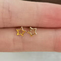 wholesale Sterling Silver Hollow-out Five-pointed Star Earrings, Fashion Minimalist Versatile Daily Wear Ear Accessories-0-2