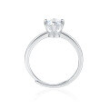 wholesale S925 sterling silver minimalist open-end D-color moissanite ring classic six-prong one-carat moissanite diamond ring with certificate-0-4
