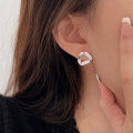 wholesale S925 Sterling Silver Korean Ins Minimalist Style Simple and Chic Triangular Elegant Stud Earrings, Versatile and Understated-0-2
