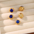 wholesale Gold-plated S925 ancient silver Zanaki girl inlaid with lapis lazuli spacer beads through-hole handmade DIY jewelry accessories-0-2