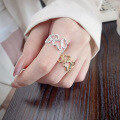 wholesale S925 Sterling Silver Korean Style Fresh and Sweet Geometric Irregular Minimalist Design Heart Ring-0-3