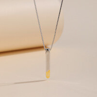 wholesale Small niche design matching couple necklaces, sterling silver male and female matchstick interlocking pendants for Qixi Valentine's Day-Men's>925 silver