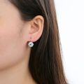 wholesale S925 Sterling Silver Natural Stone Earrings, European and American Vintage Style, with Blue Topaz and Sapphire Inlays, Direct from Manufacturer-0-3