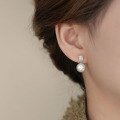wholesale 925 Sterling Silver French Zircon Pearl Earrings For Women, Small Design, Luxury Earrings With Swarovski Crystals-0-3