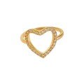 wholesale Silver 25 Gold-Plated Openwork Heart Ring with Surrounding Accents, Petite and Elegant, for Live Streaming and Cross-Border Xiaohongshu-0-4