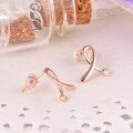 wholesale 18K rose gold new fresh and sweet diamond earrings for women, lovely ribbon with 9K moissanite ear accessories, perfect for gifts-0-2
