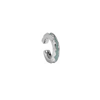 wholesale S925 Sterling Silver Korean Version Ins Minimalist Design Versatile C-Shaped Drip Glaze Texture Ear Clip for Non-Pierced Ears-EA657 [White Gold - Single]  925 Silver