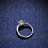 Silver Moissanite Ring, 50 Points, Four-Prong, Ins Style, Live Stream Wholesale-50 points (D color moissanite)  Size 11