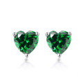 wholesale S925 Sterling Silver Fashion Minimalist Women's Zodiac Birthstone Cubic Zirconia Heart-shaped Stud Earrings-0-9