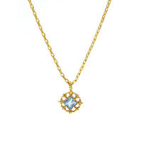 wholesale Sapphire elegant necklace same style as aget*, spring new jewelry collection, direct from manufacturer wholesale-14K Yellow Necklace>925 Silver