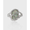 wholesale S925 Sterling Silver Irregular Textured Drip Glaze Open-Ended Ring for Women, Minimalist and Versatile Design with Textured Details-0-0