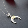wholesale Wholesale S925 Silver Zircon Women's Trendy Star and Moon Pendant, Minimalist Style Collarbone Chain, Japanese and Korean Version Necklace-0-1