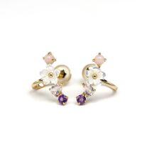 wholesale 925 Silver Gold Plated Japanese Elegant and Gentle Women's Earrings Natural Shell Flower Ear Clip Factory Supply Wholesale-Shell Flower Ear Clips