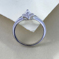 wholesale S925 Sterling Silver 4*8mm Marquise Zircon Halo Elegant Fashion Ring for Women Wedding Party-0-1