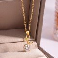 wholesale S925 silver natural leaf branch style necklace for women with round main stone pendant, cross-border e-commerce bestseller-0-1