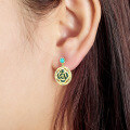 wholesale 925 Silver Bfirst Cultural and Creative Design Malachite Accessories New Chinese-style Earrings for Women High-end Turquoise Earrings-0-3