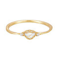 wholesale S925 gold-plated silver rose-cut rock crystal everyday versatile ring for women-0-4