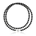 wholesale S925 Sterling Silver Natural Black Agate Necklace for Women, New Trendy Versatile Retro Niche Collarbone Chain-0-4