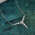 S925 Silver Y-Shaped Moissanite Fringe Necklace, Wholesale Clearance with Free Shipping-0-1