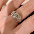 wholesale S925 Sterling Silver Rose Brushed Ring, Vintage Medieval Style Floral Romantic Flower Ring-0-0