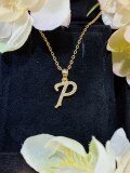 S925 Silver 18k Gold-Plated Moissanite Alphabet Pendant Necklace, DIY Gift-0-19