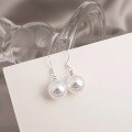 wholesale S925 silver shell pearl ear hooks, stylish and elegant, fresh and sweet ear accessories, perfect as a birthday gift for female friends-0-3