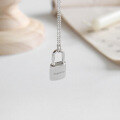 wholesale S925 Sterling Silver Korean Version Unique Heart Lock Pendant Collarbone Necklace Chain Accessory for Students Women's Silver Jewelry-0-1